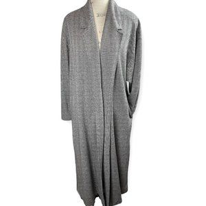 Vintage Sweater Jacket Long Length Weekenders Chevron Print Coat size Medium